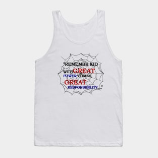 WITH GREAT POWER - spider man quotes Tank Top